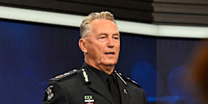 Victoria Police Commissioner Mike Bush speaks to the media about the nightclub firebombings.