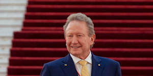 Andrew Forrest in Beijing’s Great Hall of the People last week.