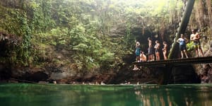 Go for a swim in the To Sua Ocean Trench in Lotofaga,Samoa.