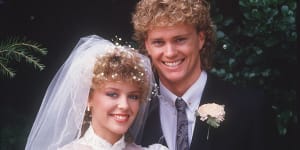 Kylie Minogue and Craig McLachlan on Neighbours. 