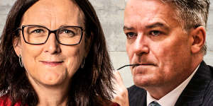 Former European Union trade commissioner Cecilia Malmström,left,and Australia's Mathias Cormann,right,are vying for the post of secretary-general of the OECD.