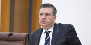 Senator Ross Cadell during a hearing for the supermarket inquiry last week.