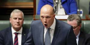 Home Affairs Minister Peter Dutton during question time on Tuesday.