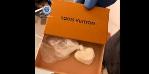 Cocaine hidden in a Louis Vuitton box seized by NSW Police in Strathfield in January this year.
