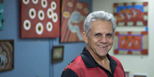Indigenous artist and owner of Dreamtime Kullilla-Art Michael Connolly.