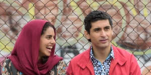 Osamah Sami as Ali and Helana Sawires as Ali’s true love,Dianne,in his 2017 rom-com Ali’s Wedding. Plotlines,including an aborted marriage,were based on his life.