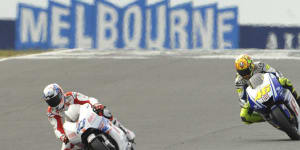 Casey Stoner rides to one of his victories at Phillip Island.