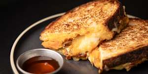 Cheese and butternut pumpkin toastie.