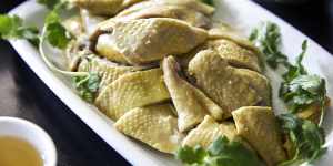 Steamed free-range chicken.