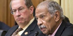 Represenative John Conyers,right,and House Judiciary Committee Chairman Bob Goodlatte,of Virgina,left,question witnesses from the National Security Agency,FBI,and Justice Department.