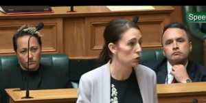 New Zealand Prime Minister Jacinda Ardern addressed parliament as new gun laws after the Christchurch massacre were passed in 2019. 