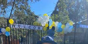 Balloons welcomed students back on Monday,but on Wednesday the school was closed due to COVID-19