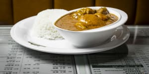 Comfort food:Beef curry with rice.