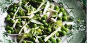 Pea,mint and salted ricotta salad