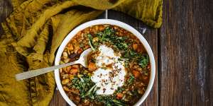 Try a vegetarian recipe such as this Sri Lankan-spiced lentil and bean soup. 