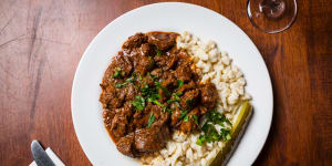 Hungarian goulash at The Little Hungarian,Caulfield South.