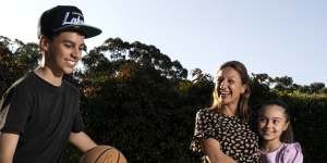 Christine Oliveri,here with children Valentino and Ellaria,moved to Harrington Park in Sydney’s south-west a decade ago.