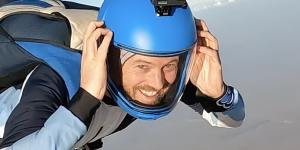 Above it all:Andoo Comanche skipper John ‘Herman’ Winning jnr in full flight solo skydiving.