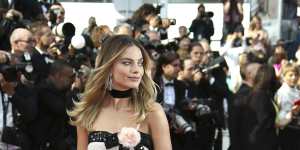 Margot Robbie on the red carpet at Cannes.