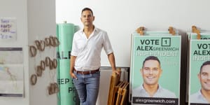 Independent MP for Sydney Alex Greenwich at his campaign office in Surry Hills.
