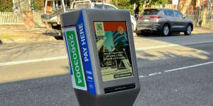 A physical parking meter that allows card payments.