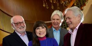 Bruce Woodley,third from left,with Athol Guy,the late Judith Durham and Keith Potger,in September 2013 at an event to mark the 50th anniversary of The Seekers.