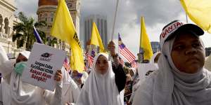 The Malaysian government warned protesters not to stir racial tensions with inflammatory statements.
