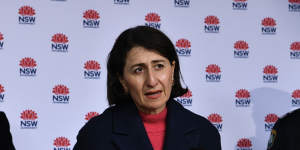 Gladys Berejiklian and Brad Hazzard on Sunday:Sydney is heading for a longer lockdown,as cases continue to rise.