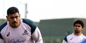 Will Skelton during his first Wallabies training session of this year’s spring tour.