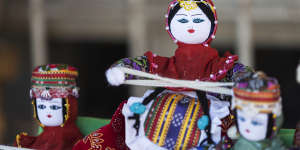 Local women make dolls in their likeness to sell to tourists in Cappadocia.