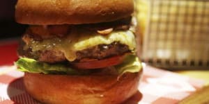 Batch's towering Brooklyn burger.