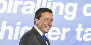 Former Liberal leader Matthew Guy during the 2022 state election campaign.
