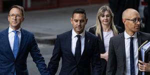 Alex Greenwich outside the Federal Court in Sydney on Friday.