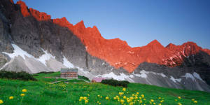 Range rover:The Karwendel range sits above the Falkenhuette alpine lodge.