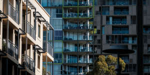 Apartment buildings in the inner city suburb of Pyrmont.