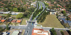 How the M4 East Parramatta road entry and exit will look. 