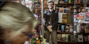 Ben Juers at The Paperback Bookshop,which has embraced late-night shopping every night of the week.