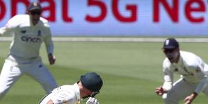 David Warner is bowled by Ben Stokes - but reprieved by a no-ball.