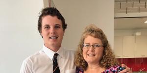 Anne-Maree Williams and her 18-year-old son Jack are both happy he is returning to school to complete his HSC.