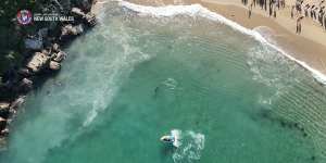 Drone footage of the incident,released by Surf Life Saving NSW. 