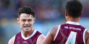 Running hot:Lachie Neale was on fire for the Lions.