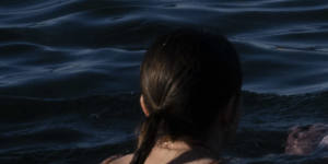 People take advantage of a warm winter’s day at Mahon Pool,in Maroubra,Sydney.