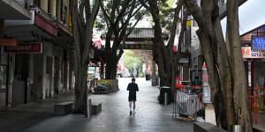 A quiet Chinatown on Tuesday. Authorities say it’s too early to determine whether infections have peaked. 