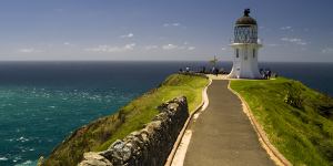 The lighthouse at the tip of New Zealand… Cape Reinga Lighthouse.