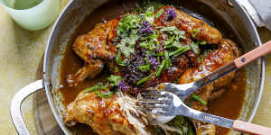 This sticky chicken is inspired by a Filipino favourite.