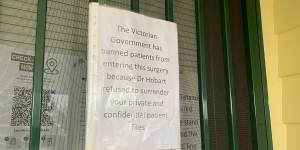 One of the signs at Dr Hobart’s clinic.