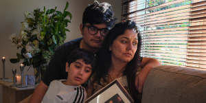Amarpreet Kaur with her sons Veraj and Varsh.