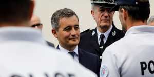 Interior Minister Gerald Darmanin,pictured with police officers in 2020,said last week that there were questions rape victims should not be asked when they file complaints. 