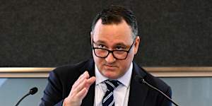 CPB general manager Vince Sanfilippo appearing before the Commission of Inquiry into the CFMEU and Misconduct in the Construction Industry in Brisbane on Tuesday.