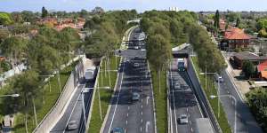 Artist's impression of WestConnex entry and exit in Haberfield. An entrance of similar scale would be built at Parramatta Road at Sydney University if an interchange was build there.